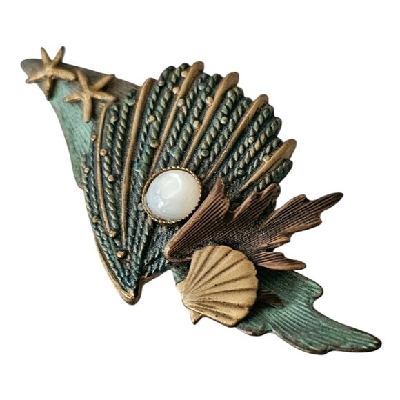 Silver Forest Seashells, MOP, Starfish Brooch Pin L577 - Picture 5 of 8